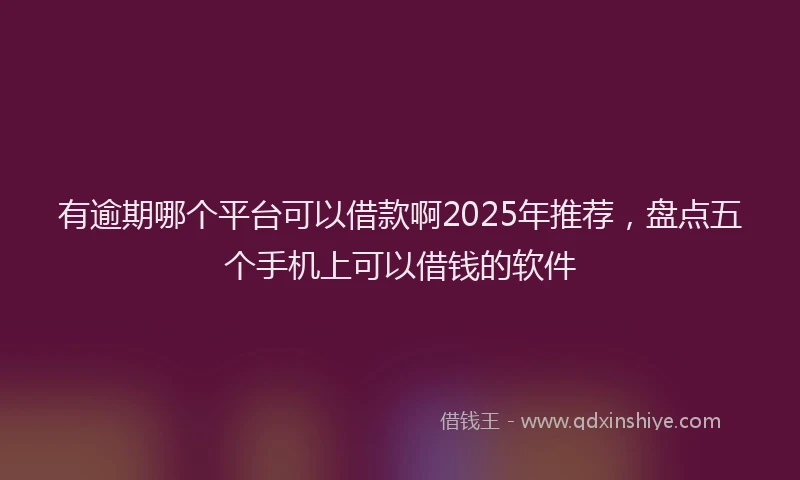 有逾期哪个平台可以借款啊2025年推荐，盘点五个手机上可以借钱的软件