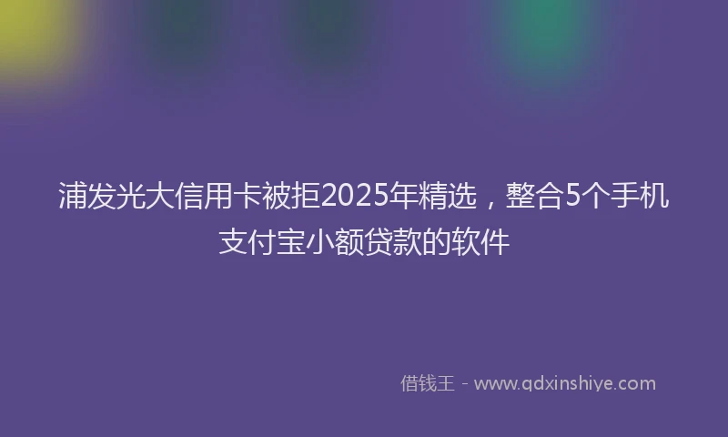 浦发光大信用卡被拒2025年精选，整合5个手机支付宝小额贷款的软件