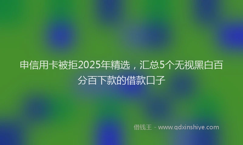 申信用卡被拒2025年精选，汇总5个无视黑白百分百下款的借款口子