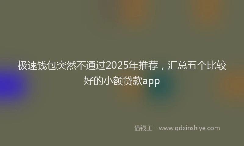 极速钱包突然不通过2025年推荐，汇总五个比较好的小额贷款app