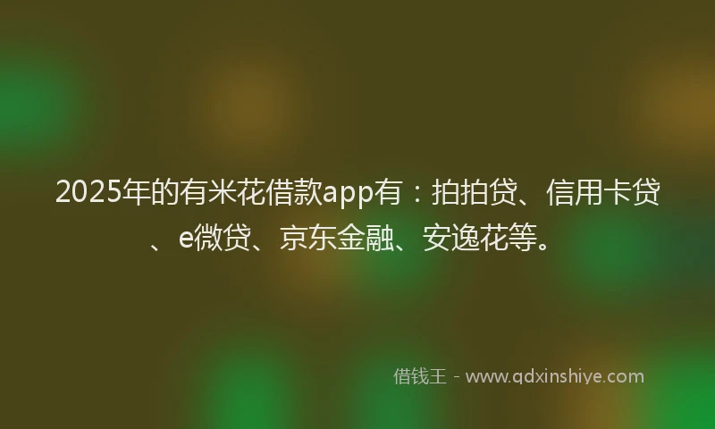 2025年的有米花借款app有：拍拍贷、信用卡贷、e微贷、京东金融、安逸花等。