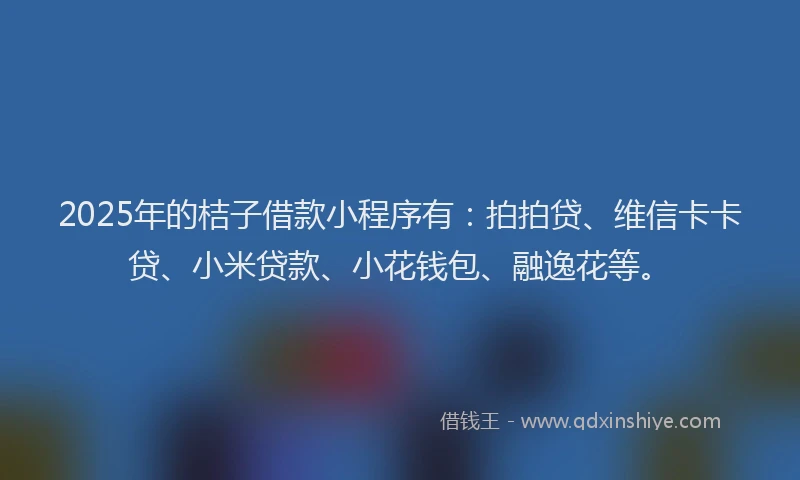 2025年的桔子借款小程序有：拍拍贷、维信卡卡贷、小米贷款、小花钱包、融逸花等。
