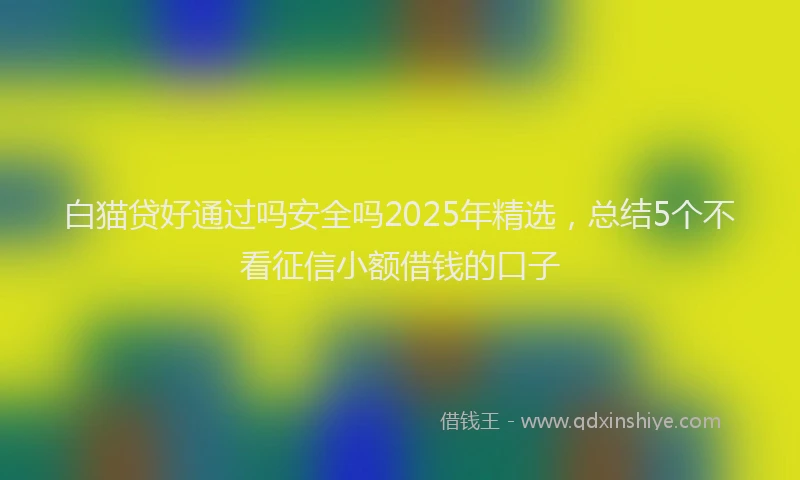白猫贷好通过吗安全吗2025年精选，总结5个不看征信小额借钱的口子