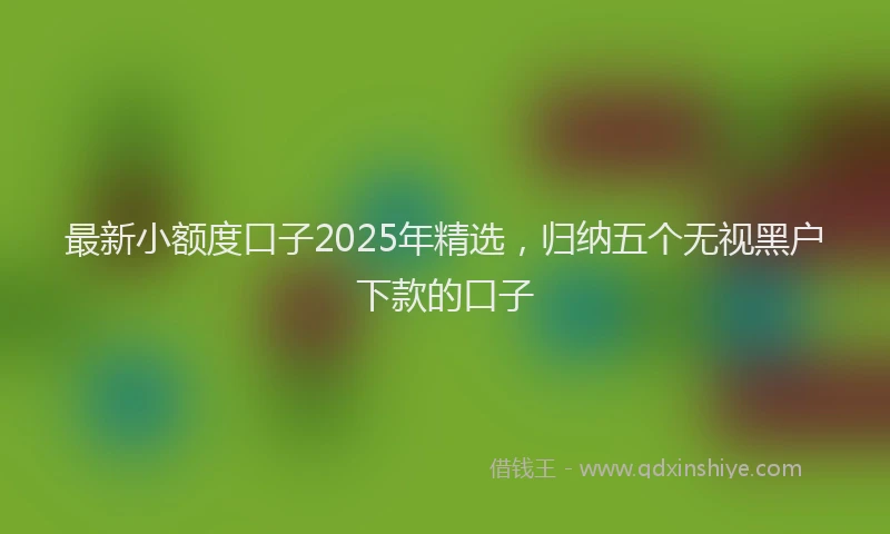最新小额度口子2025年精选，归纳五个无视黑户下款的口子