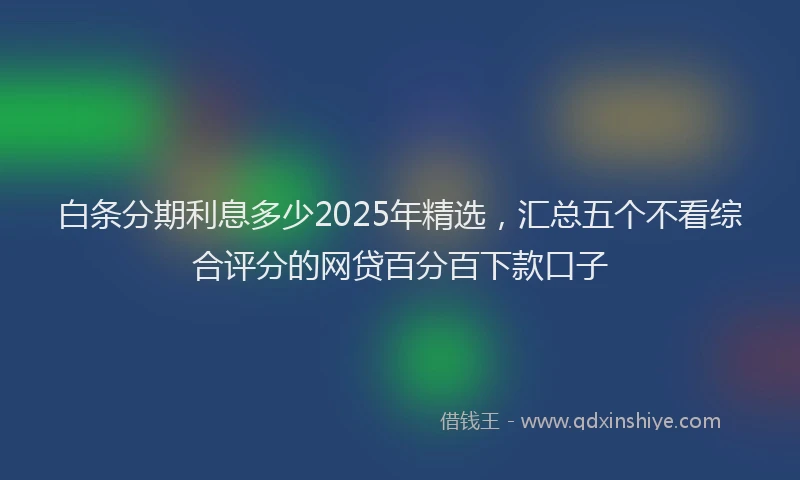 白条分期利息多少2025年精选，汇总五个不看综合评分的网贷百分百下款口子
