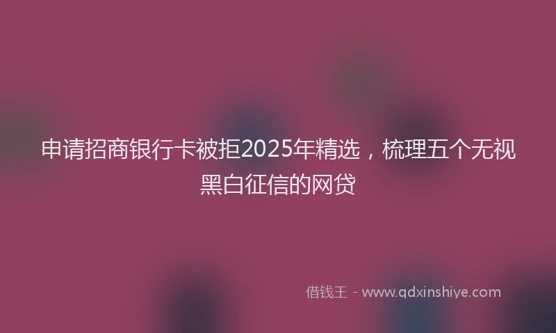 申请招商银行卡被拒2025年精选，梳理五个无视黑白征信的网贷