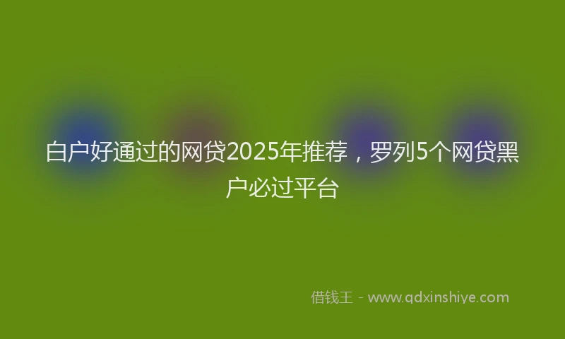 白户好通过的网贷2025年推荐，罗列5个网贷黑户必过平台