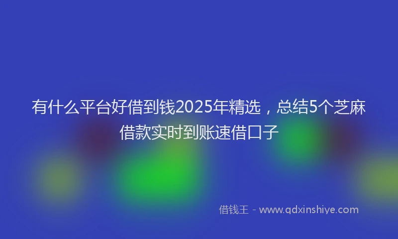 有什么平台好借到钱2025年精选，总结5个芝麻借款实时到账速借口子