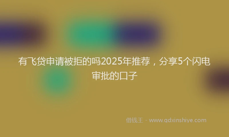 有飞贷申请被拒的吗2025年推荐，分享5个闪电审批的口子