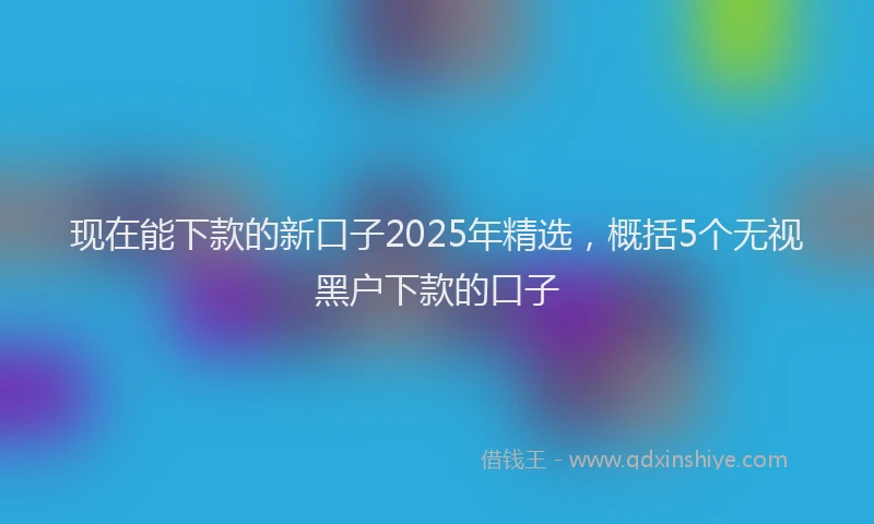 现在能下款的新口子2025年精选，概括5个无视黑户下款的口子