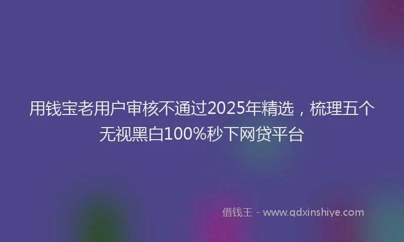 用钱宝老用户审核不通过2025年精选，梳理五个无视黑白100%秒下网贷平台