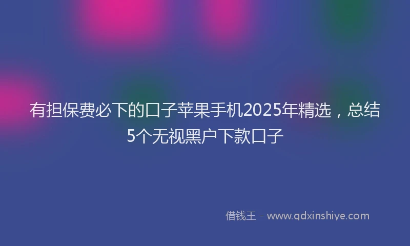 有担保费必下的口子苹果手机2025年精选，总结5个无视黑户下款口子
