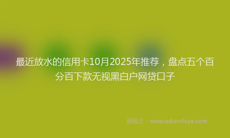 最近放水的信用卡10月2025年推荐，盘点五个百分百下款无视黑白户网贷口子