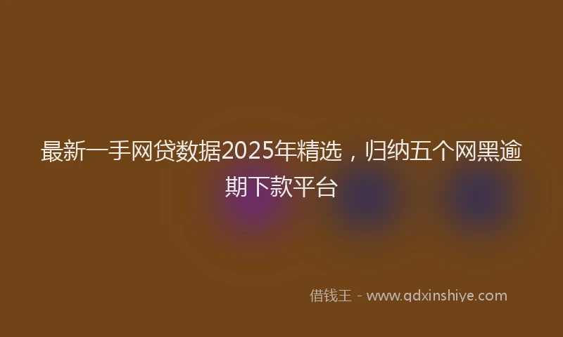 最新一手网贷数据2025年精选，归纳五个网黑逾期下款平台