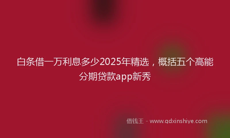 白条借一万利息多少2025年精选，概括五个高能分期贷款app新秀