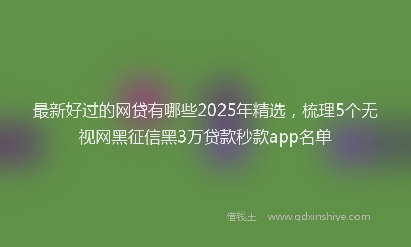 最新好过的网贷有哪些2025年精选，梳理5个无视网黑征信黑3万贷款秒款app名单