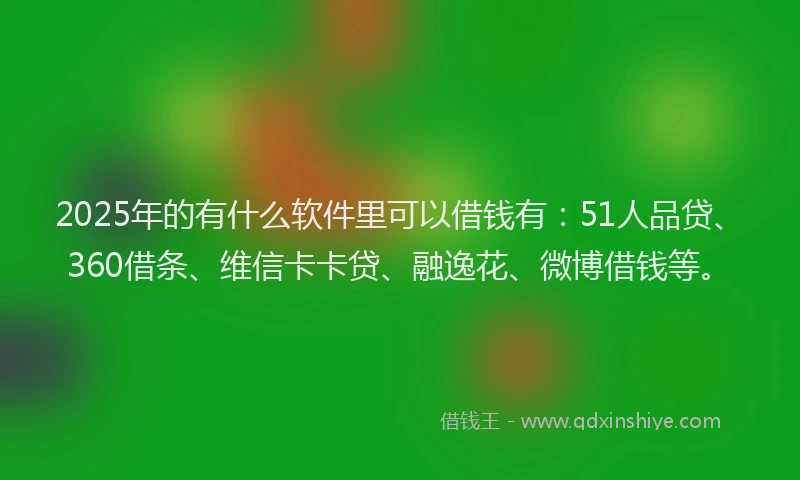 2025年的有什么软件里可以借钱有：51人品贷、360借条、维信卡卡贷、融逸花、微博借钱等。