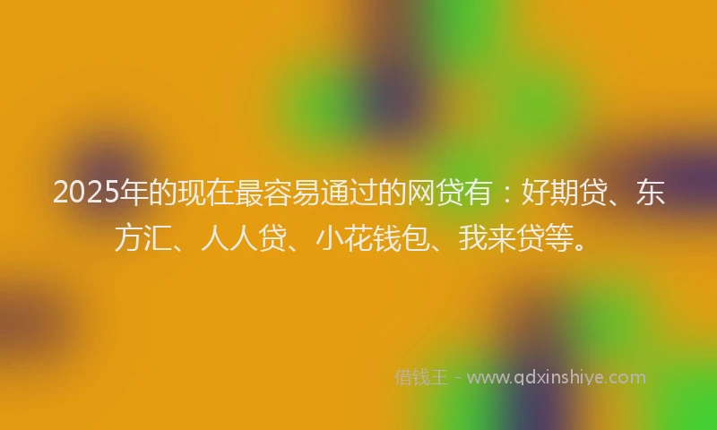 2025年的现在最容易通过的网贷有：好期贷、东方汇、人人贷、小花钱包、我来贷等。