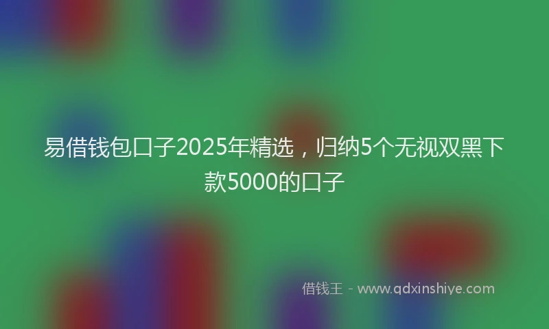 易借钱包口子2025年精选，归纳5个无视双黑下款5000的口子