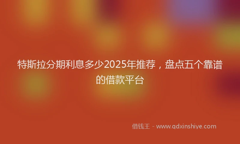 特斯拉分期利息多少2025年推荐，盘点五个靠谱的借款平台