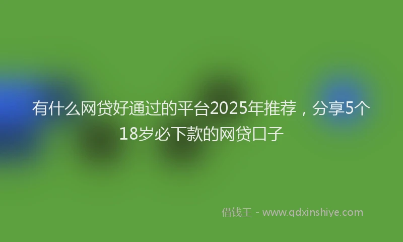 有什么网贷好通过的平台2025年推荐，分享5个18岁必下款的网贷口子