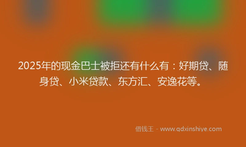 2025年的现金巴士被拒还有什么有：好期贷、随身贷、小米贷款、东方汇、安逸花等。