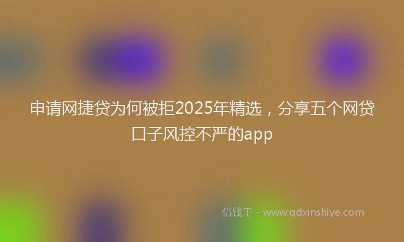 申请网捷贷为何被拒2025年精选，分享五个网贷口子风控不严的app
