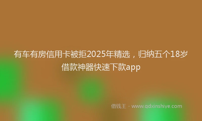 有车有房信用卡被拒2025年精选，归纳五个18岁借款神器快速下款app