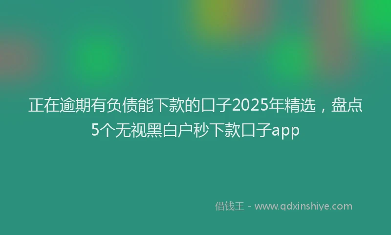 正在逾期有负债能下款的口子2025年精选，盘点5个无视黑白户秒下款口子app