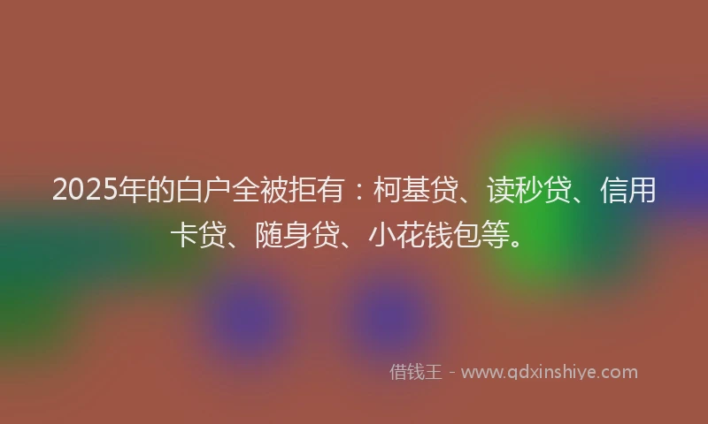 2025年的白户全被拒有：柯基贷、读秒贷、信用卡贷、随身贷、小花钱包等。