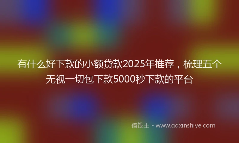 有什么好下款的小额贷款2025年推荐，梳理五个无视一切包下款5000秒下款的平台