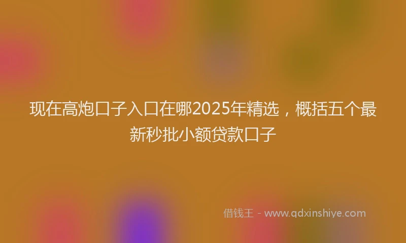 现在高炮口子入口在哪2025年精选，概括五个最新秒批小额贷款口子