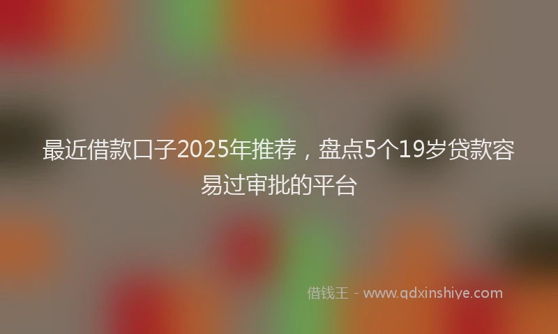 最近借款口子2025年推荐，盘点5个19岁贷款容易过审批的平台