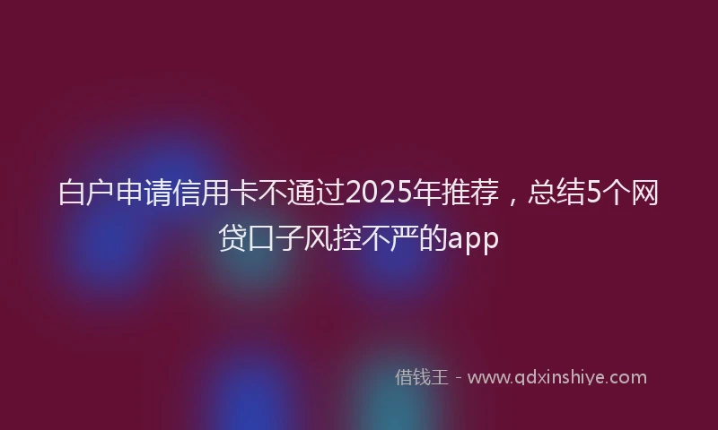 白户申请信用卡不通过2025年推荐，总结5个网贷口子风控不严的app