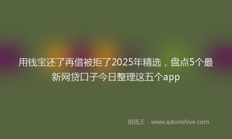 用钱宝还了再借被拒了2025年精选，盘点5个最新网贷口子今日整理这五个app