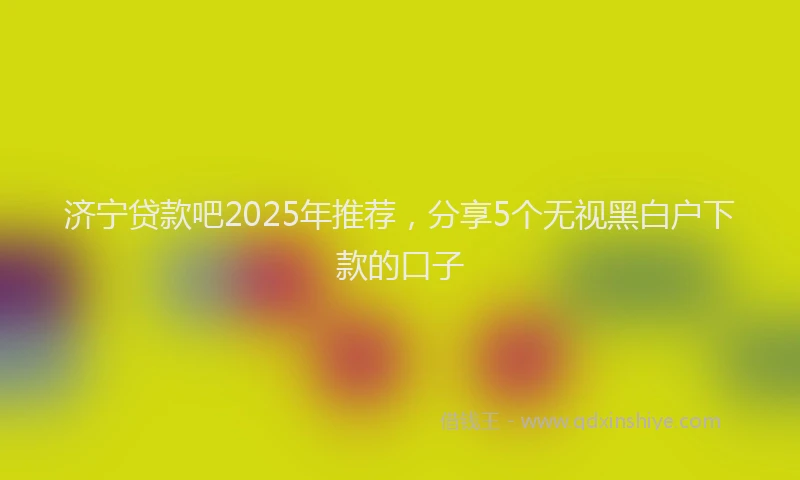 济宁贷款吧2025年推荐，分享5个无视黑白户下款的口子