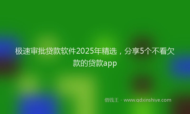 极速审批贷款软件2025年精选，分享5个不看欠款的贷款app