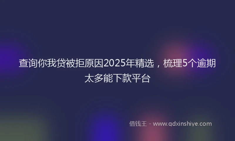 查询你我贷被拒原因2025年精选，梳理5个逾期太多能下款平台