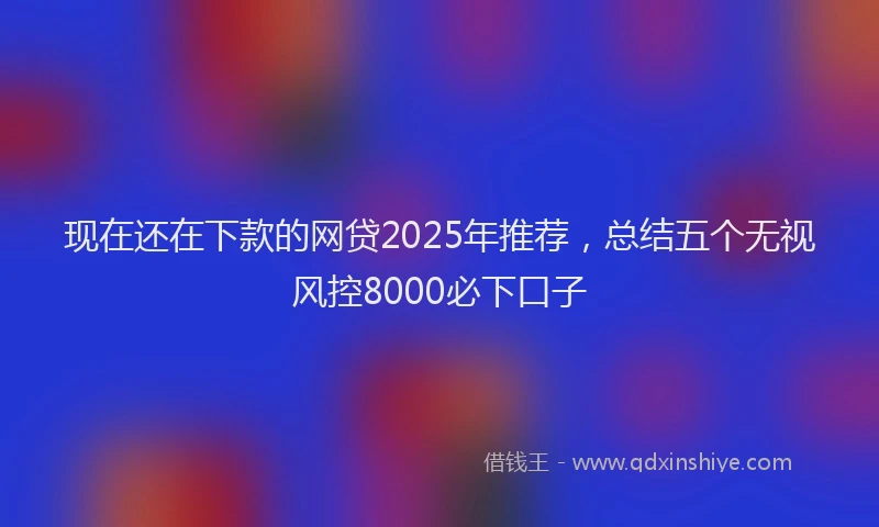 现在还在下款的网贷2025年推荐，总结五个无视风控8000必下口子