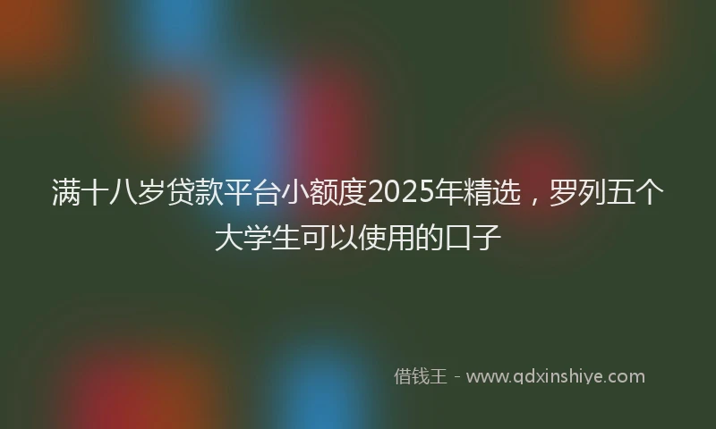 满十八岁贷款平台小额度2025年精选，罗列五个大学生可以使用的口子