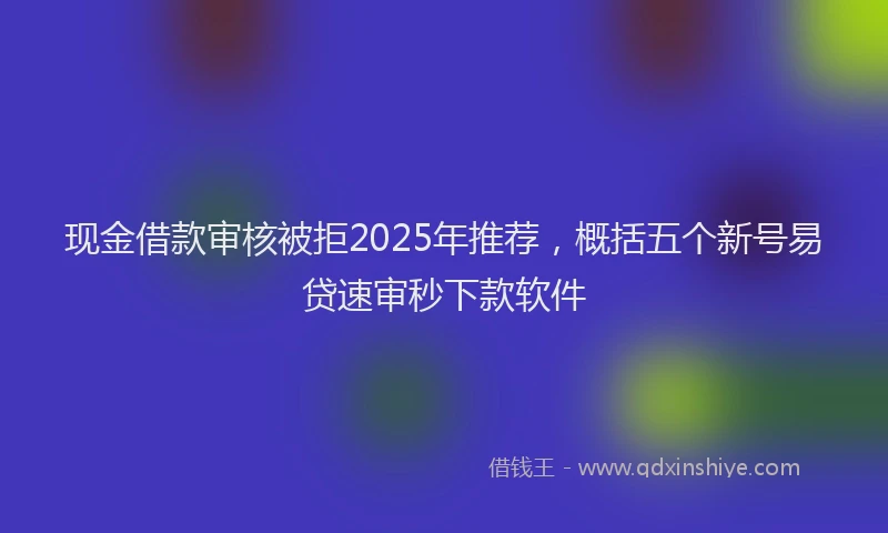 现金借款审核被拒2025年推荐，概括五个新号易贷速审秒下款软件