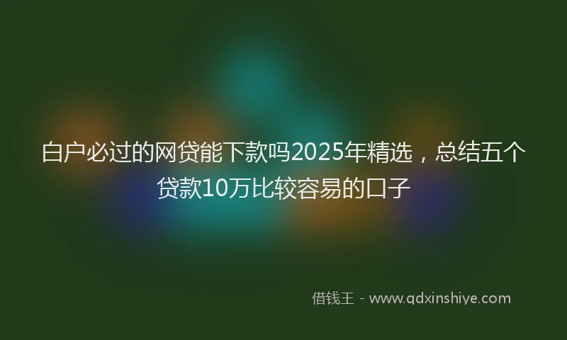 白户必过的网贷能下款吗2025年精选，总结五个贷款10万比较容易的口子