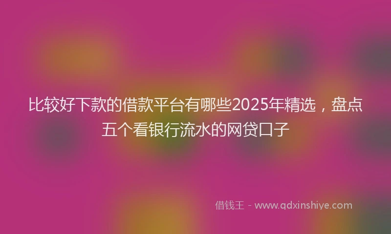 比较好下款的借款平台有哪些2025年精选，盘点五个看银行流水的网贷口子