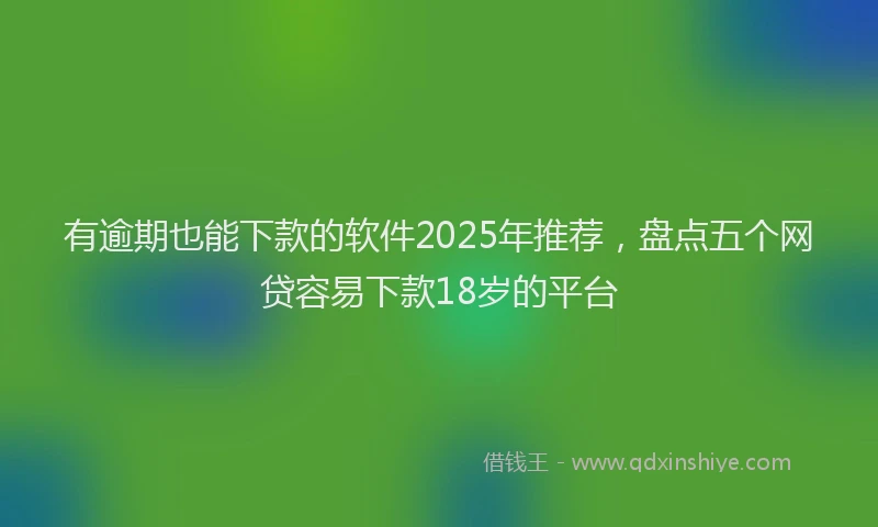 有逾期也能下款的软件2025年推荐，盘点五个网贷容易下款18岁的平台