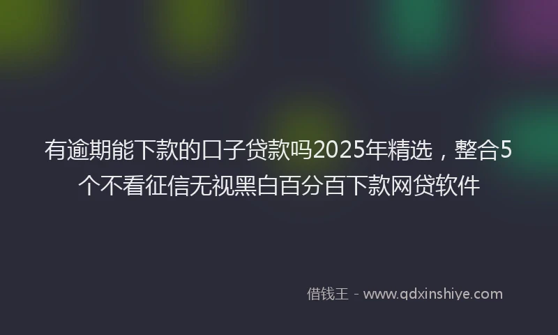 有逾期能下款的口子贷款吗2025年精选，整合5个不看征信无视黑白百分百下款网贷软件