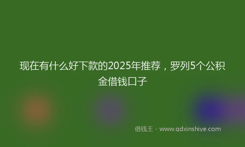 现在有什么好下款的2025年推荐，罗列5个公积金借钱口子
