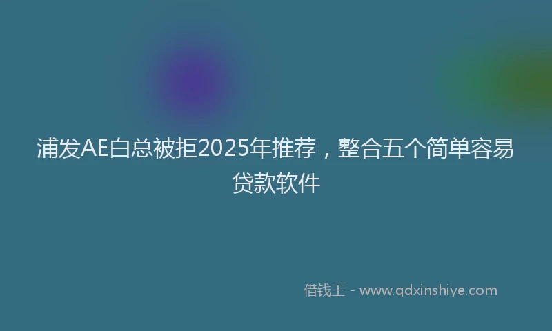 浦发AE白总被拒2025年推荐，整合五个简单容易贷款软件