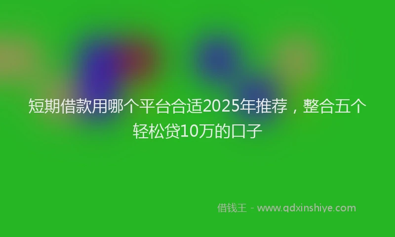 短期借款用哪个平台合适2025年推荐，整合五个轻松贷10万的口子