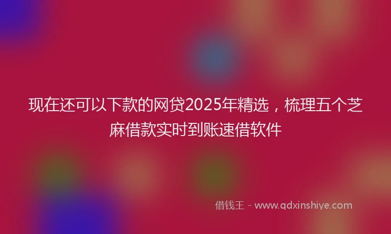 现在还可以下款的网贷2025年精选，梳理五个芝麻借款实时到账速借软件