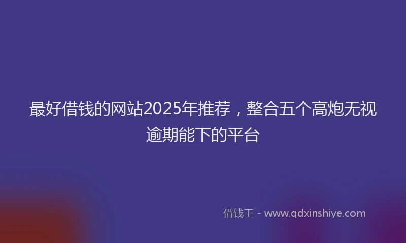 最好借钱的网站2025年推荐，整合五个高炮无视逾期能下的平台